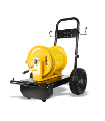 V-TUF tufREEL SUPER SERIES MANUAL WIND - 50m - With 50M 400BAR YELLOW tufCOVER HOSE & MSQ Connectors - Code V5.141SS-KIT2