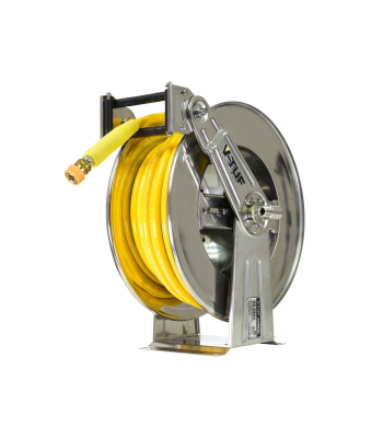 V-TUF 20M Retractable tufREEL - Powder Coated Steel + 20M WASHFLEX BLACK 3/8 2W HOSE MSQ KIT & 2m PATCH HOSE - CODE V5.2201-KIT2K