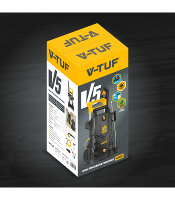 V-TUF V5 240v X2 Tough DIY Electric High Power Pressure Jet Washer 2400psi, 165Bar, 7.2L/min  - Master PRO Patio & Car Cleaner - Code V5240X2-KIT4