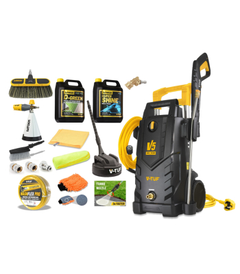 V-TUF V5 240v X2 Tough DIY Electric High Power Pressure Jet Washer 2400psi, 165Bar, 7.2L/min - Master PRO Patio & Car Cleaner with 25M Washflex Pro Water Supply Hose - Code V5240X2-KIT5