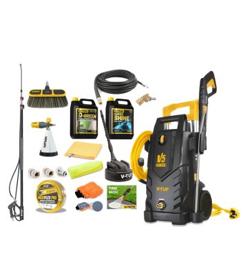 V-TUF V5 240v X2 Tough DIY Electric High Power Pressure Jet Washer 2400psi, 165Bar, 7.2L/min  - Ultimate DIY Property Maintenance KIT - Code V5240X2-KIT6