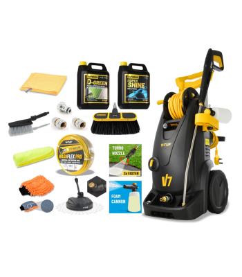 V-TUF V7 240v 195Bar, 7.2L/min Tough DIY Electric Pressure Washer - With Pro Patio & Car Cleaner Kit - Code V7240-KIT1