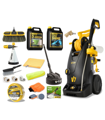 V-TUF V7 240v 195Bar, 7.2L/min Tough DIY Electric Pressure Washer - With Master PRO Patio & Car Cleaner Kit - Code V7240-KIT2