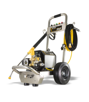 V-TUF 240T - 240v Compact, Industrial, Mobile Electric Pressure Washer - 1450psi, 100Bar, 12L/min (TOTAL STOP) - Code VTUF240T