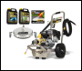 V-TUF DD065 PETROL PRESSURE WASHER 6.5HP HONDA- 160BAR 13.2L/M - 410MM Surface Cleaner, Turbo Nozzle & 5L D-GREEN - Code DD065-KIT3