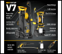 V-TUF V7240 V7 240v 195Bar, 7.2L/min Tough DIY Electric Pressure Washer - With Professional Accessories & 10M Hose Reel - Code V7240