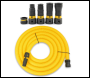 V-TUF 5M HOSE - 32mm Yellow & 4pcs Power Tool Adaptor KIT  (with Air Flow Control) - for MIGHTY, NEW MIDI, NEW MAXi 50, NEW MAXi 80 - VTVS7029 - Code VTVS7029
