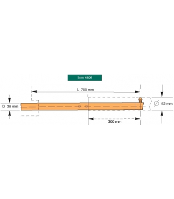 Tecna Col.Sp/Weld.Stub Arm 36x300 mm