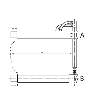 Tecna Ind Sus S/Gun St.U/Arm L 650mm