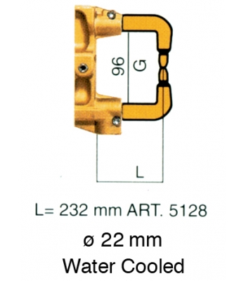 Tecna W/Cooled Arms Bent L=232MM (22MM)