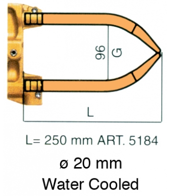 Tecna W/Cooled Arms Pincer L=250MM (20MM)
