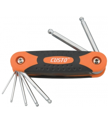 Custor Folding Hex Ball Key Wrench Set 7pc