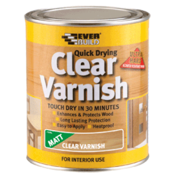 Everbuild WVARCLM02 Clear Varnish Matt 250ml Box Qty 6