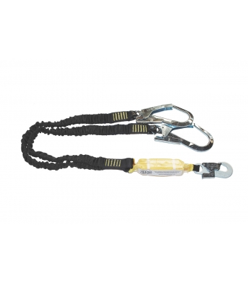 Zero Double Elasticated Lanyard With Snaphook & Scaffold Hooks - 2m - Code ABM-2T5E