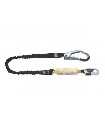 Zero Single Elasticated Lanyard With Snaphook & Scaffold Hook - 2m - Code ABM-T5E