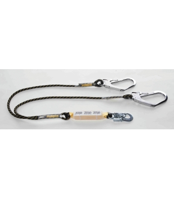 Zero Double Rope Lanyard With Scaffold Hooks & Snap Hook - 1.5m - Code BW-220 1.5