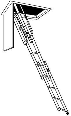 Titan 3 Section Aluminium Easy Fit Lightweight Loft Ladders (3,000mm) - Code TLS02