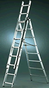 Titan Reform Heavy Duty 3 Section Push-Up Combination Ladder - 2.95m Closed