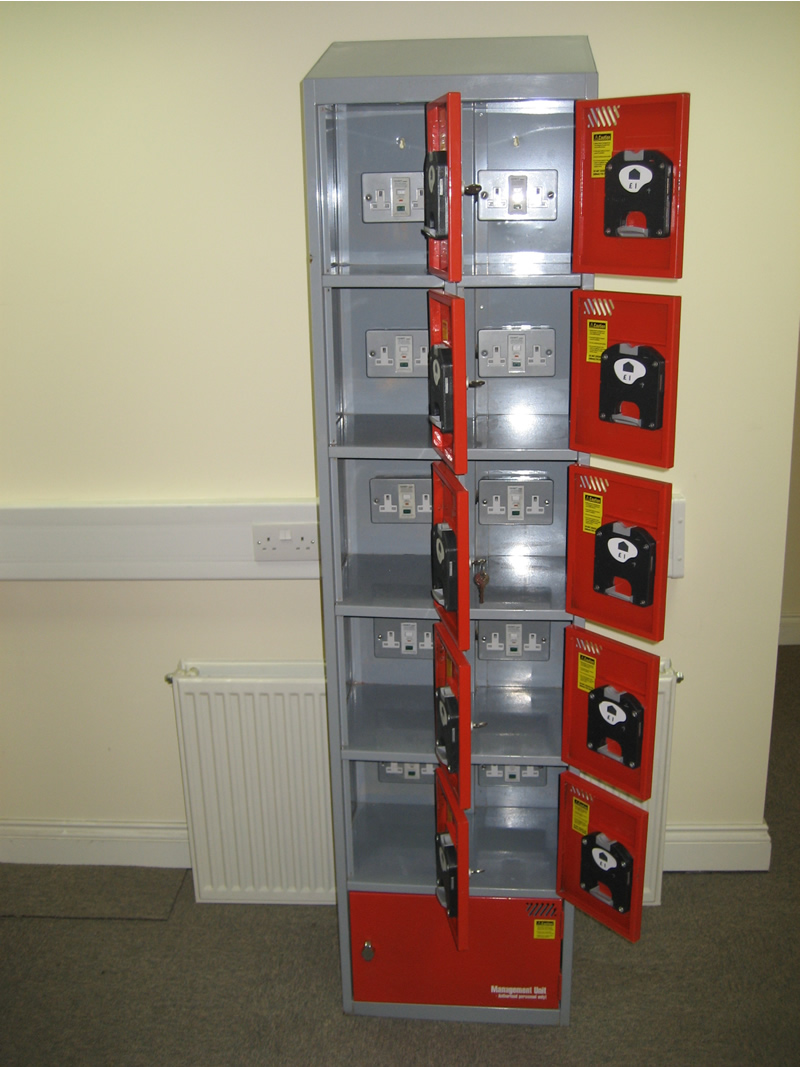 Battery Bank - 11 Door Cabinet for Charging Power Tool 