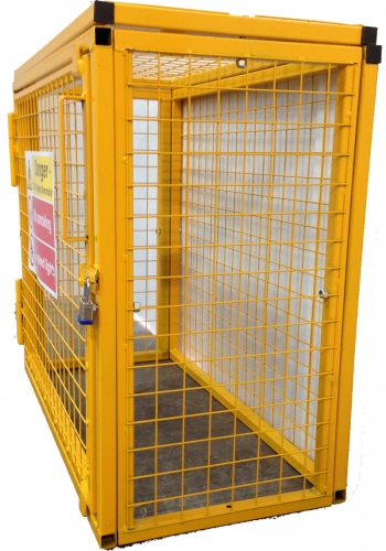 SED Gas Bottle Storage Cage - 0.9m x 1.0m x 0.5m Gas Cage - c/w Highly Flammable Sign