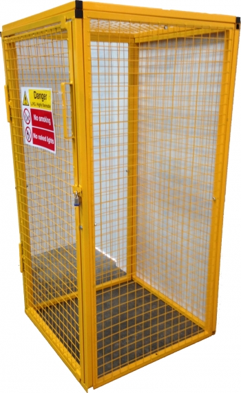 SED Gas Bottle Storage Cage - 1.8m x 0.9m x 0.9m Gas Cage - c/w Highly Flammable Sign
