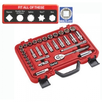 Clarke PRO223 33 piece 3/8" Multi Fit Socket Set