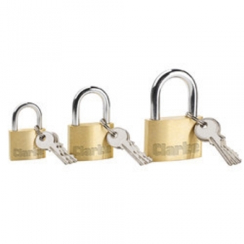 Clarke CHT619 Brass Padlocks (Set of 3)