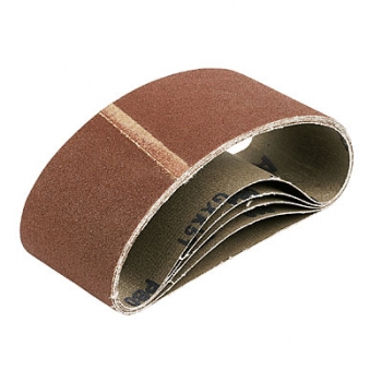 75mm x 457mm Aluminium Oxide Coated Cloth Sanding Belt - 60 Grit - Pack of 5