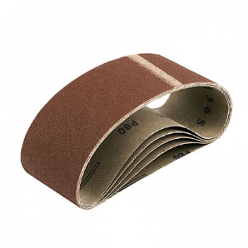 75mm x 533mm Aluminium Oxide Coated Cloth Sanding Belt - 60 Grit - Pack of 5