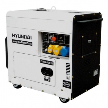 Hyundai DHY6000SELR 5.2kW 6.5kva 'Silent' Long Run Diesel Generator