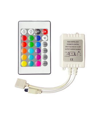 ENER-J RGB LED Strip Controller with 24-Button Remote - Easily Switch Colors and Modes on T483 - Code ACC1076