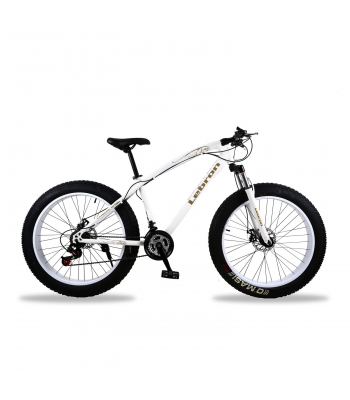 ENER-J 26 inches 21 gear Fat Sports Bike with High Carbon Steel, White - Code BK15