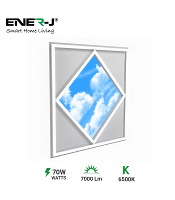 ENER-J 60x60cm Diamond Sky & Cloud Ceiling LED Panel Light - 70W, Cool White (6500K) - Code E821
