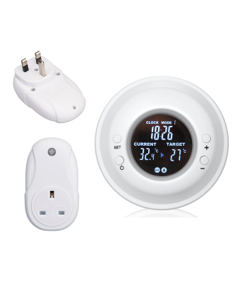 ENER-J Thermostat RF Plug Digital Temperature Controller for Infrared Heating Panel with Heating and Cooling Mode. with UK Plug, Max 3680W - Code IH1040