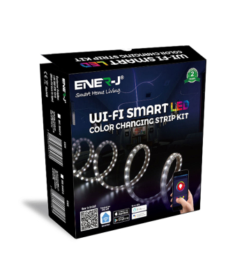 ENER-J Smart WiFi RGB LED Strip Plug and Play Kit 12V, 5 meters, IP65 - Code SHA5212X