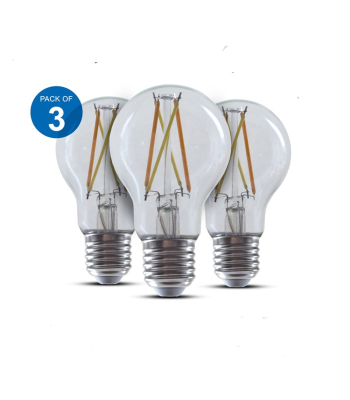 ENER-J 8.5W Smart WiFi Filament Bulb E27 CCT Changeable & Dimmable for Livingroom, Bedroom Lighting (Pack of 3) - Code SHA5298-3