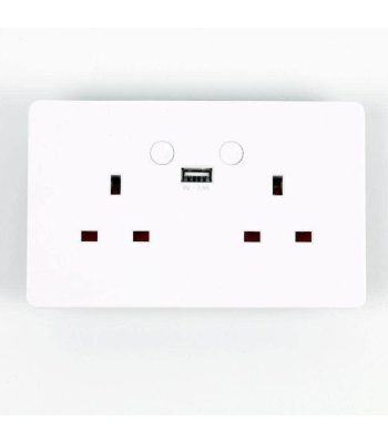 ENER-J Smart WiFi 13A WiFi Twin Wall Sockets with single USB. Push button - Code SHA5302
