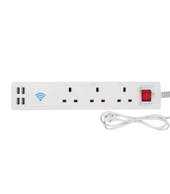 ENER-J 13A SMART Wi-Fi Power Strips with 3 Sockets & 4 USB - Code SHA5318