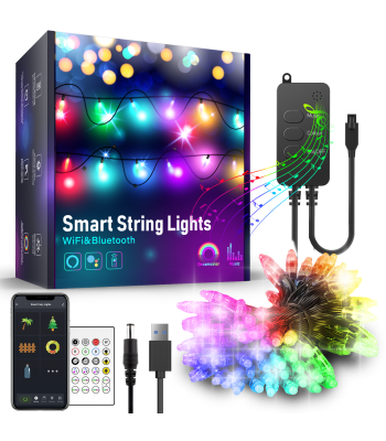 ENER-J Smart RGB Fairy Lights with 5 Meters length, 50 LEDs, WiFi+BLE+IR Remote control - Code SHA5326
