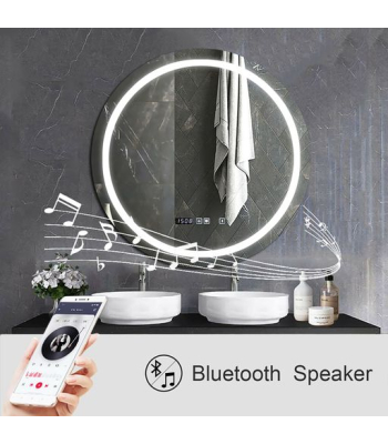 ENER-J LED Mirror with Bluetooth Speaker, Round, CCT Changing & Touch Sensor Size: 70cms - Code SHA5342