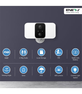 ENER-J Wireless Twin Floodlight with Solar Panel - Code SHA5344+SHA5345