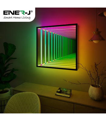 ENER-J Smart Tunnel Mirror:40W Size:500*500*60mm, with CCT & Dimming control via APP, Remote Included, IP44 - Code SHA5359