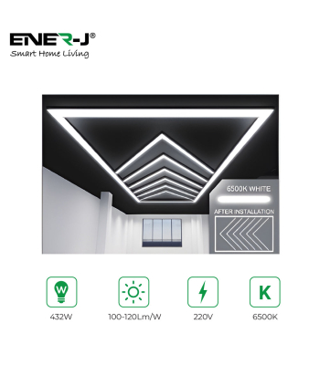 ENER-J 410W Designer Ceiling Lights with Frame (8 Arrow and border) - Code T309