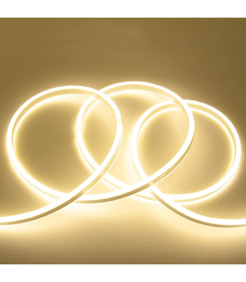 ENER-J 12V LED Neon Strip Kit, 3 Meters Silicon Neon Strip 6x12mm-120 LEDs/Mtr, 4 pcs Wall clips+5A Adapter, 4000K - Code T449