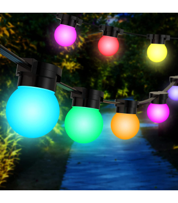 ENER-J 13 Meters RGB String Light Kit, 5V 5W (20 RGB Bulbs + IR Remote + UK Adapter) - Code T473