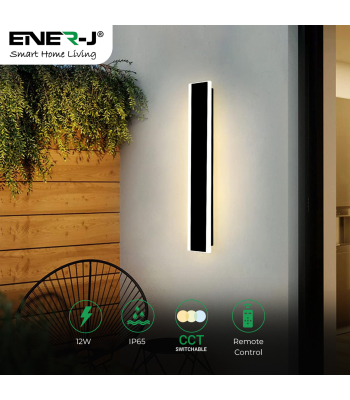 ENER-J 60 x 8 cms size Outdoor Acrylic Wall Lights, 32W Waterproof IP65 CCT Changing & Dimming through remote - Code T492