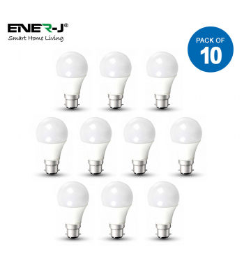 ENER-J LED Bulb- 10W GLS A60 LED Thermoplastic Lamp B22 6000K (PACK OF 10) - Code T501-10
