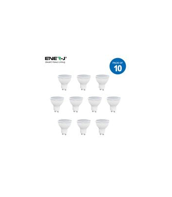 ENER-J LED Lamp- 5W GU10 Plastic Body SMD LED, 400Lm 6000K (PACK OF 10) - Code T504-10