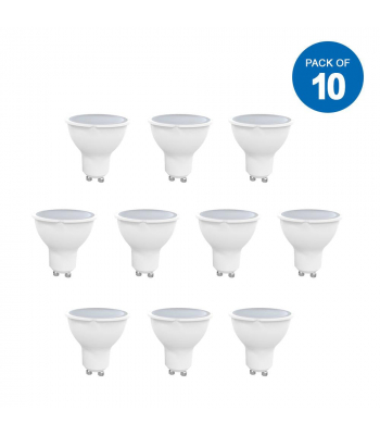 ENER-J LED Lamp- 5W GU10 Plastic Body SMD LED, 400Lm 3000K (PACK OF 10) - Code T506-10