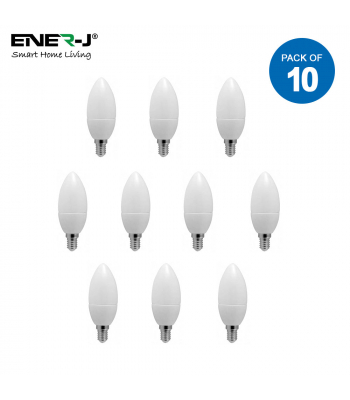 ENER-J LED Bulb- 4W LED Candle Lamp E14 6000K (PACK OF 10) - Code T510-10